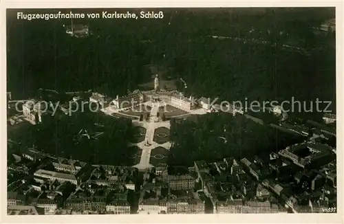 AK / Ansichtskarte Karlsruhe_Baden Fliegeraufnahme Schloss Karlsruhe_Baden