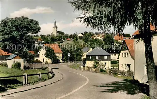 AK / Ansichtskarte Fichtelberg_Bayreuth Strassenpartie Kirche Fichtelberg Bayreuth