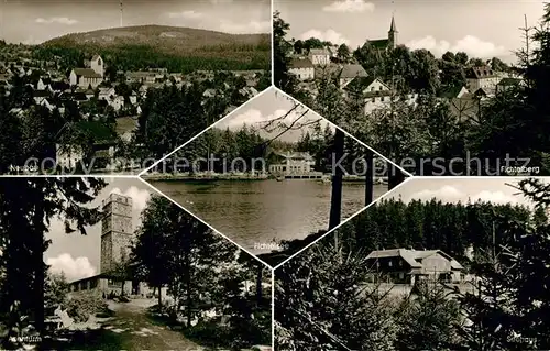 AK / Ansichtskarte Neubau_Fichtelberg Ortsansichten Asenturm Fichtelsee Seehaus Neubau Fichtelberg