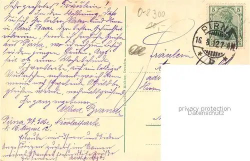 AK / Ansichtskarte Pirna Friedenspark mit Stadtkirche Pirna