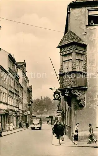AK / Ansichtskarte Pirna Karl Marx Strasse mit Engelserker Pirna