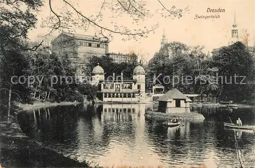 AK / Ansichtskarte Dresden Zwingerteich Dresden