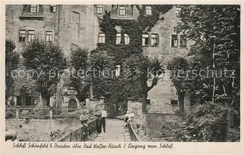 AK / Ansichtskarte Bad_Weisser_Hirsch Schloss Schoenfeld Schlosseingang Bad_Weisser_Hirsch