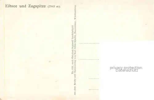 AK / Ansichtskarte Eibsee mit Zugspitze Aquarell Eibsee