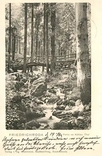 AK / Ansichtskarte Friedrichroda Partie im Kuehlen Tal Friedrichroda