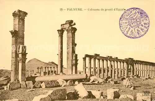 AK / Ansichtskarte Palmyre_Palmyra_Syrien Colonnes de granit d Egypte 