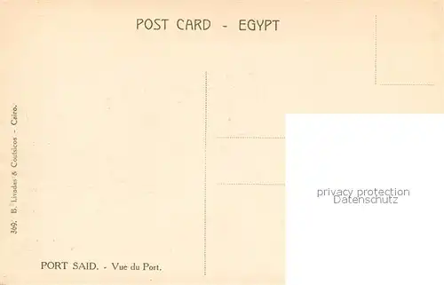 AK / Ansichtskarte Port_Said View of the harbour Port_Said
