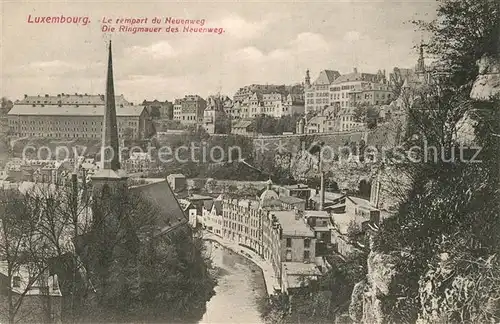 AK / Ansichtskarte Luxembourg_Luxemburg Rempart du Neuenweg Ringmauer Luxembourg Luxemburg