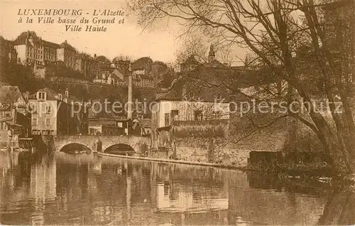 AK / Ansichtskarte Luxembourg_Luxemburg Alzette a la Villa basse du Grund et Ville haute Luxembourg Luxemburg