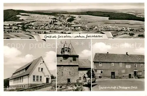 AK / Ansichtskarte Salzboeden Panorama Salzboedetal Schule Kirche Gastwirtschaft Metzgerei Salzboeden