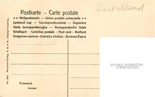 AK / Ansichtskarte Eisenach_Thueringen Annatal Eisenach Thueringen