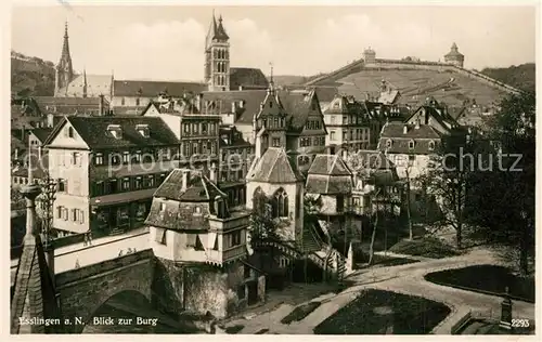 AK / Ansichtskarte Esslingen_Neckar Stadtpanorama Burg Esslingen Neckar