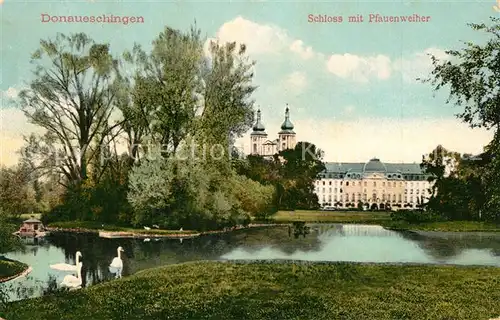 AK / Ansichtskarte Donaueschingen Schloss Pfauenweiher Donaueschingen