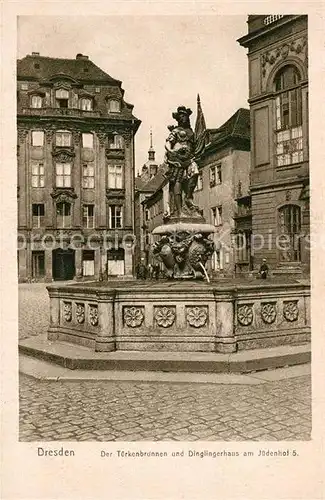 AK / Ansichtskarte Dresden Tuerkenbrunnen Dinglingerhaus  Dresden