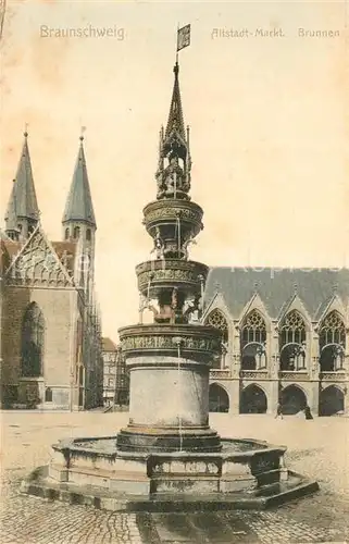 AK / Ansichtskarte Braunschweig Altstadt Markt Brunnen Braunschweig