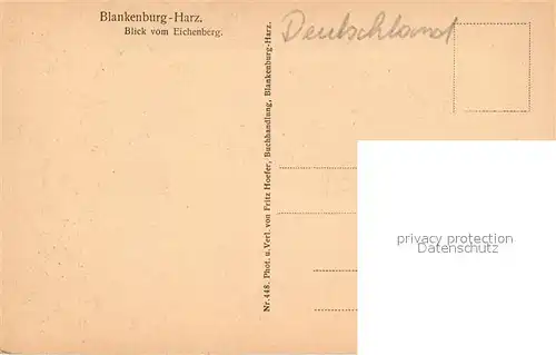 AK / Ansichtskarte Blankenburg_Harz Blick vom Eichenberg Blankenburg_Harz