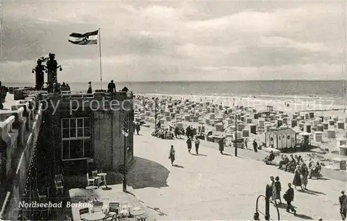 AK / Ansichtskarte Borkum_Nordseebad Strand Borkum_Nordseebad
