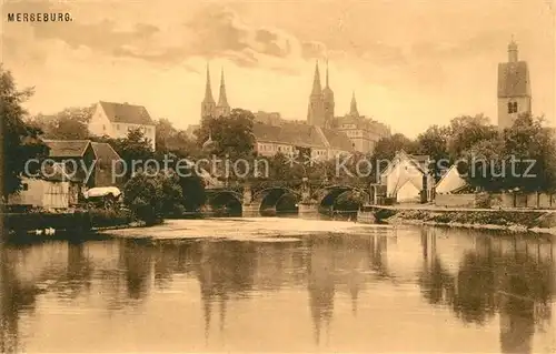 AK / Ansichtskarte Merseburg_Saale Panorama Kirche Merseburg_Saale