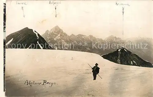 AK / Ansichtskarte Allgaeu_Region Allgaeuer Berge Hochvogel Kreuzeck Winterlandschaft Allgaeu Region