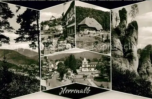 AK / Ansichtskarte Herrenalb_Bad Stadtansichten Felsen Gaststaette Herrenalb_Bad