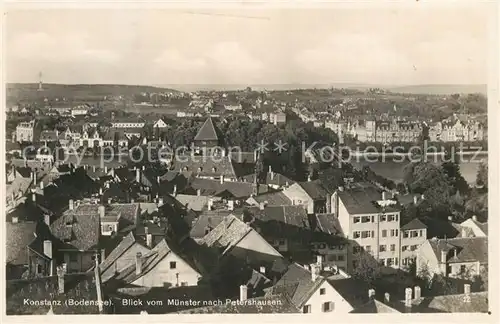 AK / Ansichtskarte Konstanz_Bodensee Blick vom Muenster nach Petershausen Konstanz_Bodensee