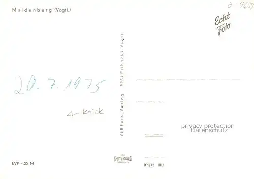 AK / Ansichtskarte Muldenberg_Vogtland Gasthof Muldentalsperre Mulde Schneckenstein  Muldenberg_Vogtland