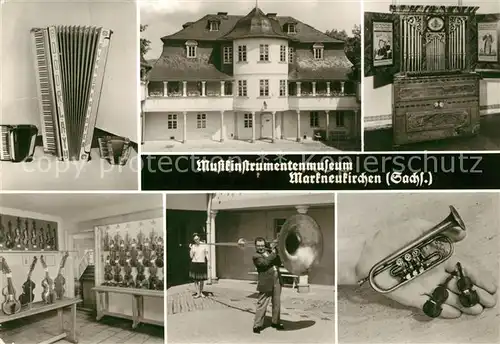 AK / Ansichtskarte Markneukirchen Musikinstrumentenmuseum Riesenpiano Akkordeon Schweizer Orgel Markneukirchen