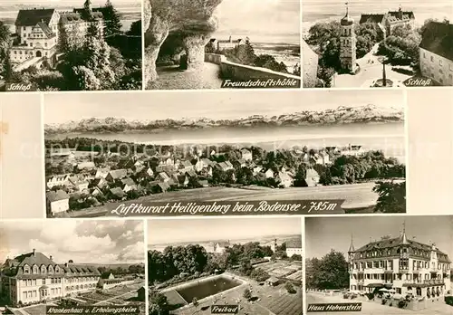 AK / Ansichtskarte Heiligenberg_Baden Schloss Freundschaftshoehle Haus Hohenstein Freibad  Heiligenberg_Baden