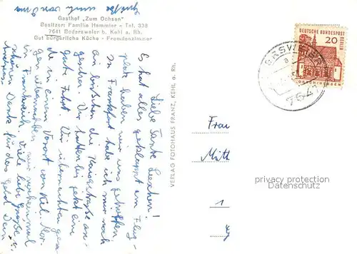 AK / Ansichtskarte Bodersweier Gasthof Zum Ochsen Bodersweier