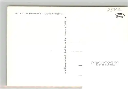 AK / Ansichtskarte Wildbad_Schwarzwald Gesellschaftsbaeder Wildbad_Schwarzwald