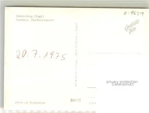 AK / Ansichtskarte Muldenberg_Vogtland Gasthaus Muldentalsperre Muldenberg_Vogtland