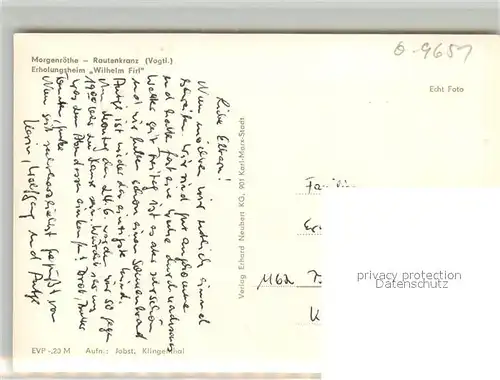 AK / Ansichtskarte Morgenroethe Rautenkranz Erholungsheim Wilhelm Firl Morgenroethe Rautenkranz