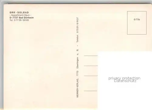 AK / Ansichtskarte Bad_Duerrheim DRK Solbad Appartment Haus Bad_Duerrheim