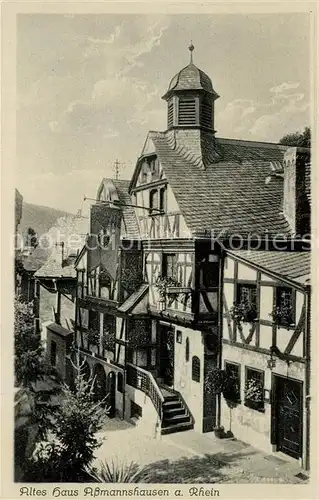 AK / Ansichtskarte Assmannshausen_Rhein Altes Fachwerkhaus Assmannshausen Rhein
