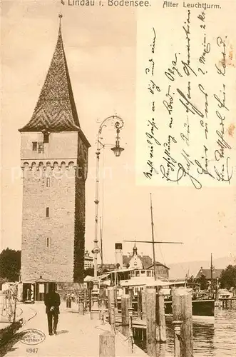 AK / Ansichtskarte Lindau_Bodensee Alter Leuchtturm Lindau Bodensee