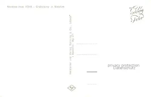 AK / Ansichtskarte Nieblum Grabsteine Nieblum