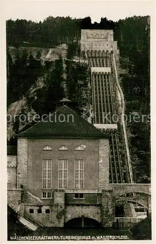 AK / Ansichtskarte Walchensee Walchenseekraftwerk Turbinenhaus mit Wasserschloss Walchensee