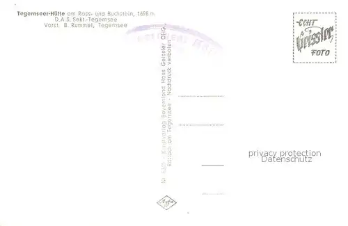 AK / Ansichtskarte Tegernsee Tegernseer Huette mit Buchstein Suedwand Tegernsee