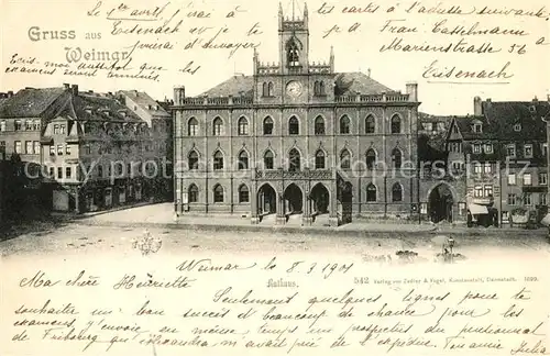 AK / Ansichtskarte Weimar_Thueringen Rathaus Weimar Thueringen