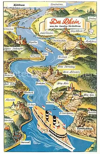 AK / Ansichtskarte Koblenz_Rhein Panoramakarte Koblenz_Rhein
