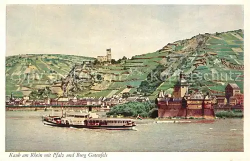 AK / Ansichtskarte Kaub_Rhein Pfalz Burg Gutenfels Kaub_Rhein