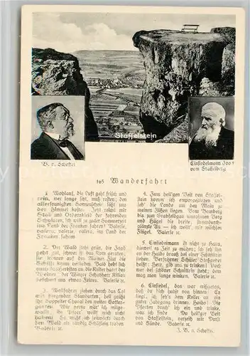 AK / Ansichtskarte Staffelstein Felsen Landschaftspanorama Frankenlied Wanderfahrt Viktor von Scheffel Einsiedelmann Ivo vom Staffelberg Staffelstein