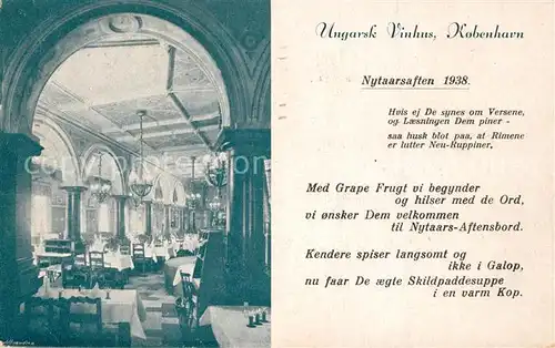 AK / Ansichtskarte Kobenhavn Ungarsk Vinhus Weinlokal Kobenhavn