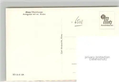 AK / Ansichtskarte Alzey Amtsgasse mit evangelischer Kirche Alzey