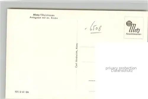 AK / Ansichtskarte Alzey Amtsgasse mit evangelischer Kirche Alzey