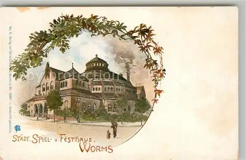 AK / Ansichtskarte Mainz_Rhein Staedtisches Festspielhaus Kuenstlerkarte Mainz Rhein