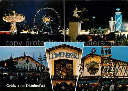 AK / Ansichtskarte Oktoberfest Riesenrad Loewenbraeu Festzelt  
