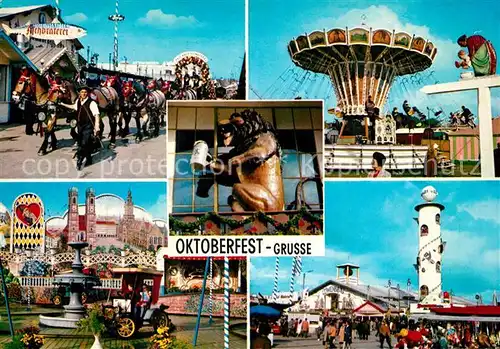 AK / Ansichtskarte Oktoberfest Karussell Brauerei Gespann  