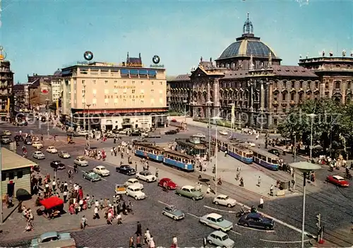 AK / Ansichtskarte Strassenbahn Muenchen Stachus Justizpalast 