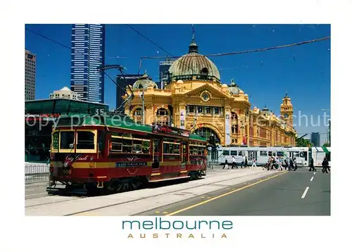 AK / Ansichtskarte Strassenbahn Melbourne Australia Flinders Street  